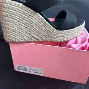 Elegant Black Wedge Sandals